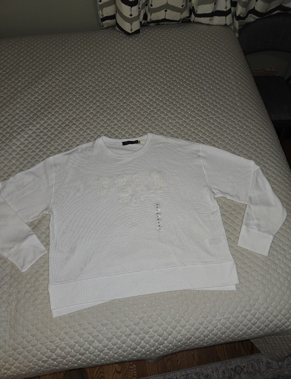 XL - Ralph Lauren Super White Polo Logo Crewneck Sweatshirt